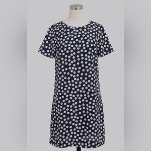 J. Crew Women’s Printed Short Sleeve Gallery Dress in Navy Small Dot Size 10